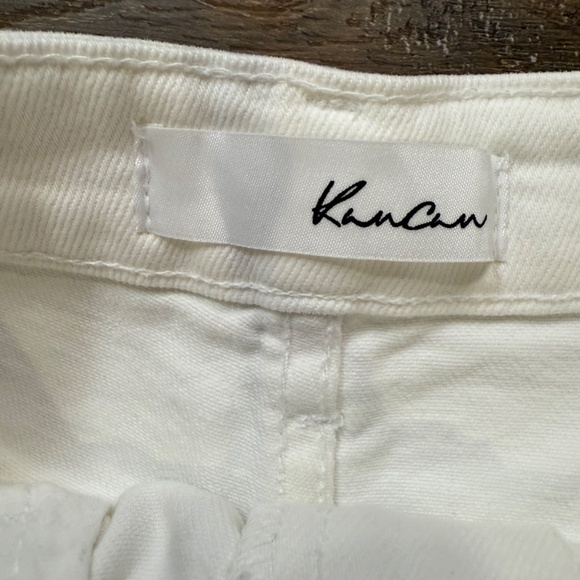 KanCan Women's Everything's Alright High-Rise Mom Shorts, White, Distressed, S - Picture 11 of 12